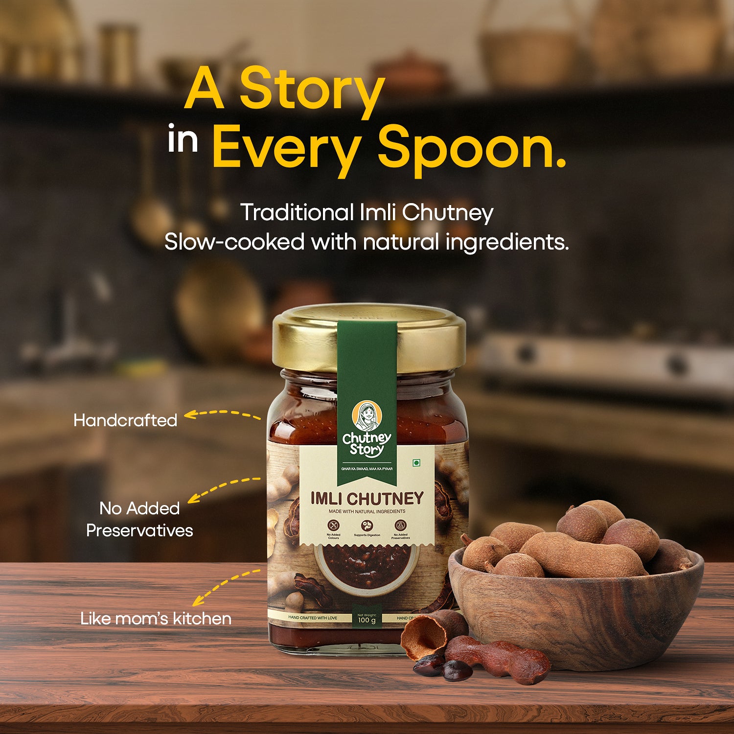 Maa Ka Pyaar – Imli Chutney , Glass Jar (100g)